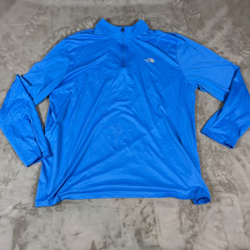 The North Face Mens XXL Blue Quarter Zip Long Sleeve Performance Pullover Shirt